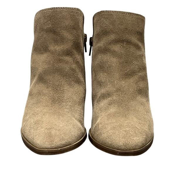 Lucky Brand Tan Suede Western Block Heel Point Toe Ankle Bootie Women 8M - Picture 4 of 10